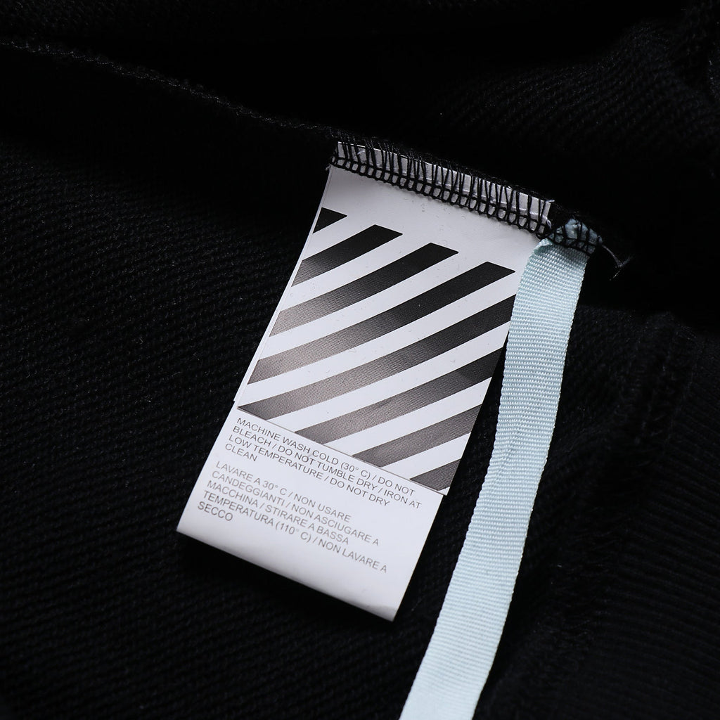 Off-White Outline Diagonal Stripe Hoodie – Pullover Fleece