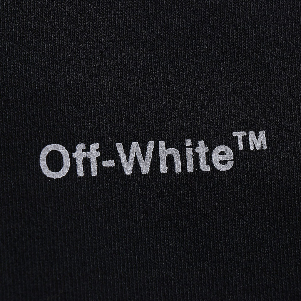 Off-White Outline Diagonal Stripe Zip Hoodie – Black Fleece