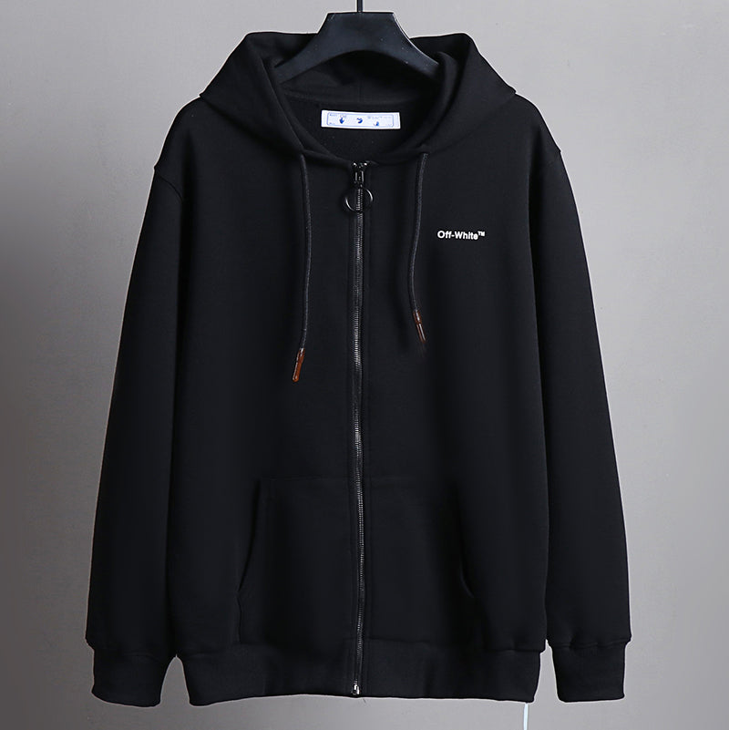 Off-White Chain Arrow Zip Hoodie – Black Fleece