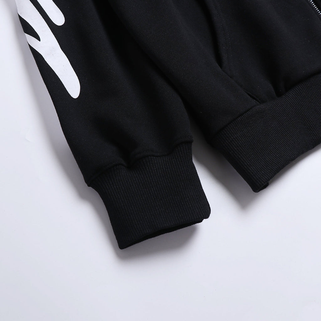 Off-White Zip-Up Hoodie — 100% Cotton Fleece