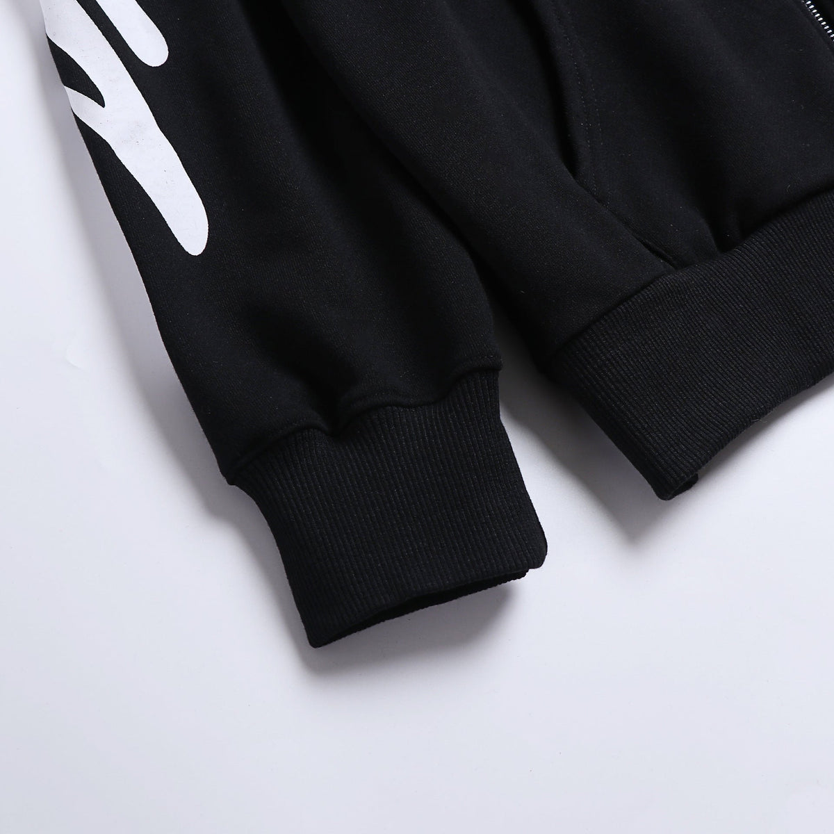 Off-White Zip-Up Hoodie — 100% Cotton Fleece