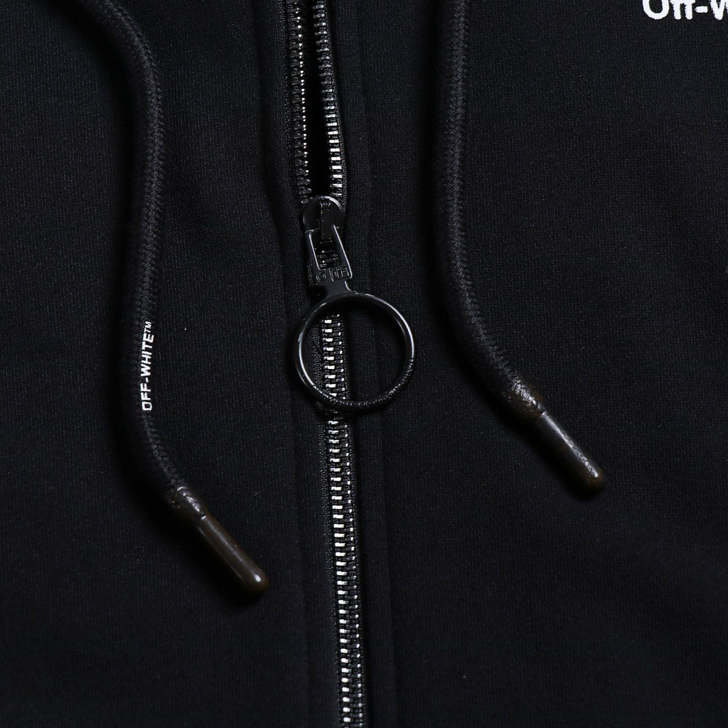 Off-White Zip-Up Hoodie — 100% Cotton Fleece