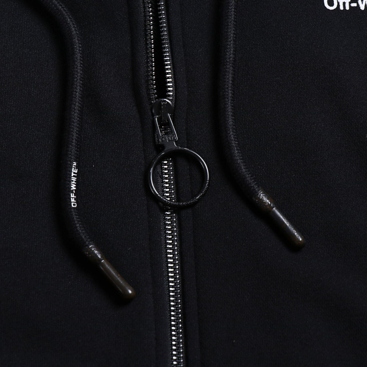 Off-White Zip-Up Hoodie — 100% Cotton Fleece