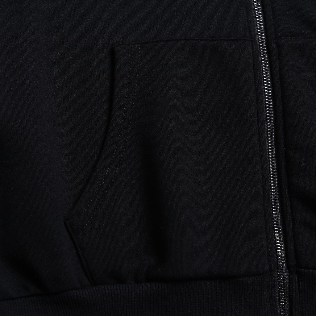 Off-White Zip-Up Hoodie — 100% Cotton Fleece