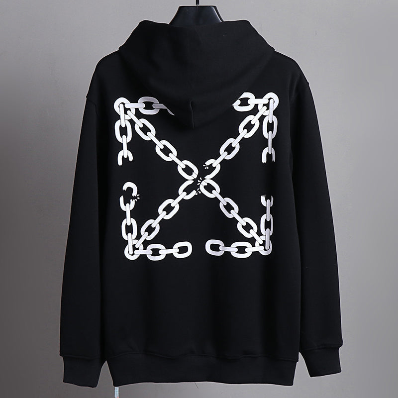 Off-White Chain Arrow Hoodie – Pullover Fleece