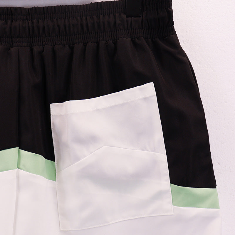 RHUDE Awakening Colour-Block Logo-Print Twill Drawstring Shorts