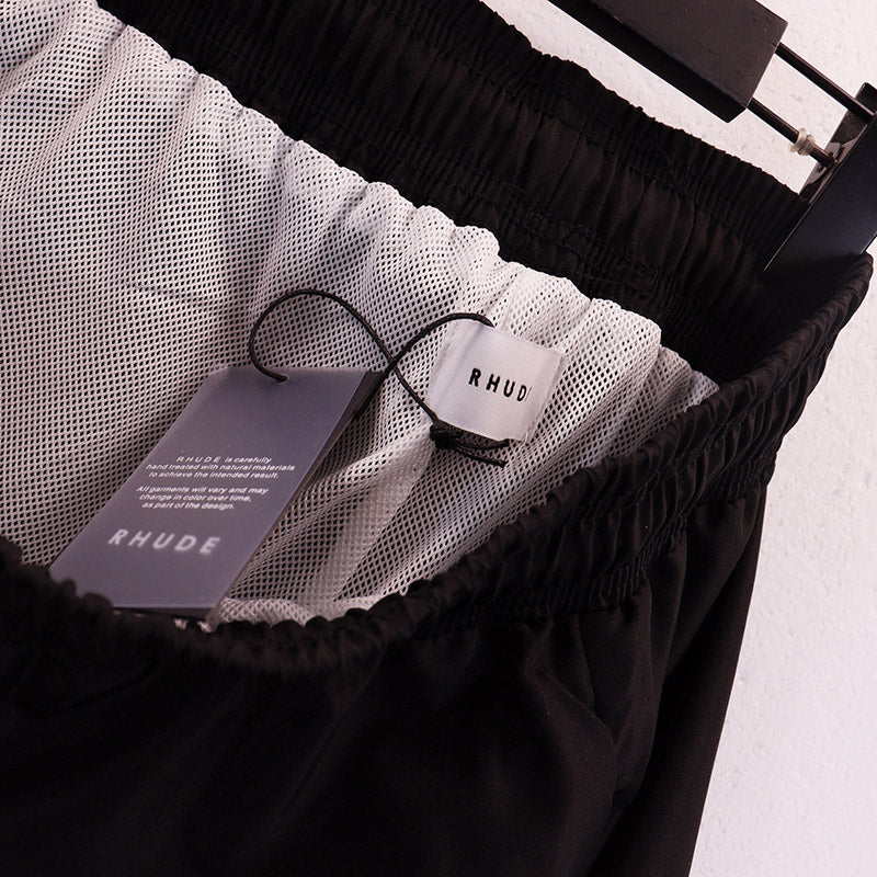 RHUDE Awakening Colour-Block Logo-Print Twill Drawstring Shorts