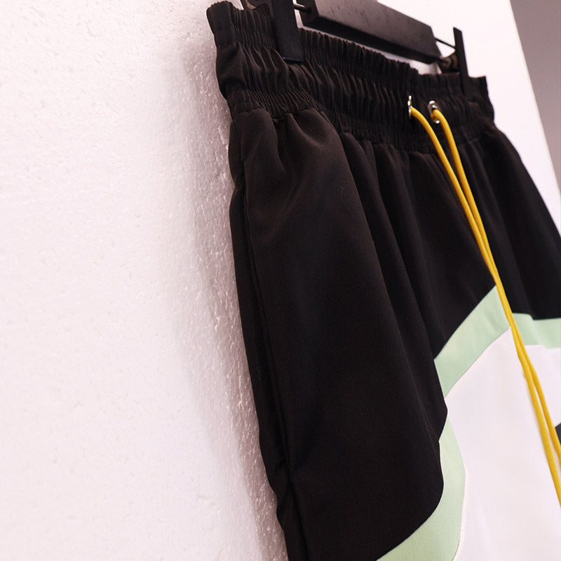 RHUDE Awakening Colour-Block Logo-Print Twill Drawstring Shorts