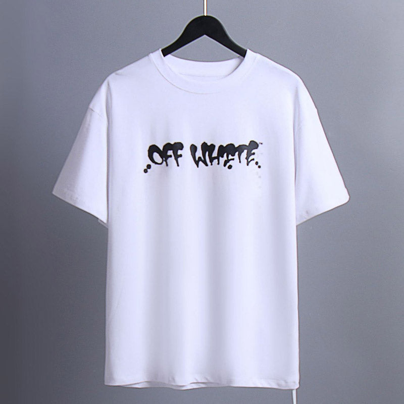 OFF-WHITE "Drip Logo" Melting Graffiti Graphic T-Shirt