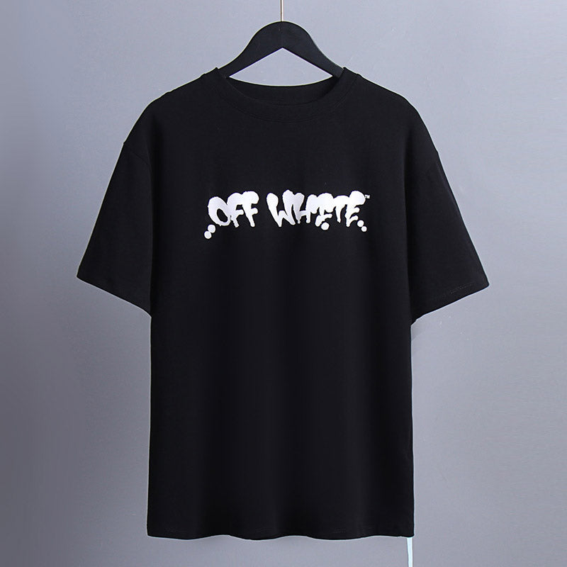 OFF-WHITE "Drip Logo" Melting Graffiti Graphic T-Shirt