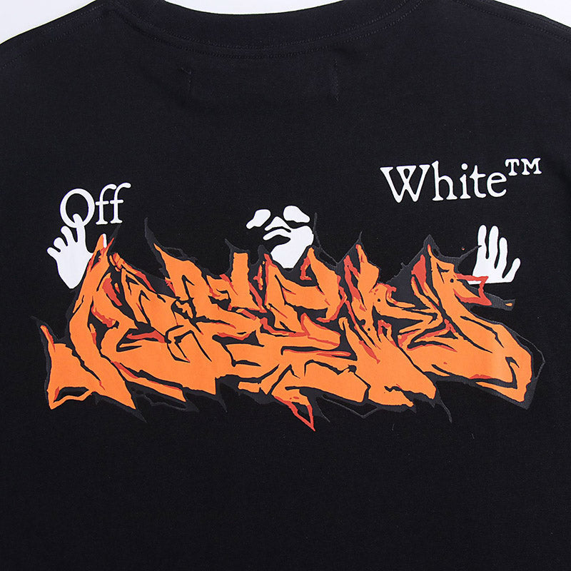 OFF-WHITE "Drip Logo" Melting Graffiti Graphic T-Shirt
