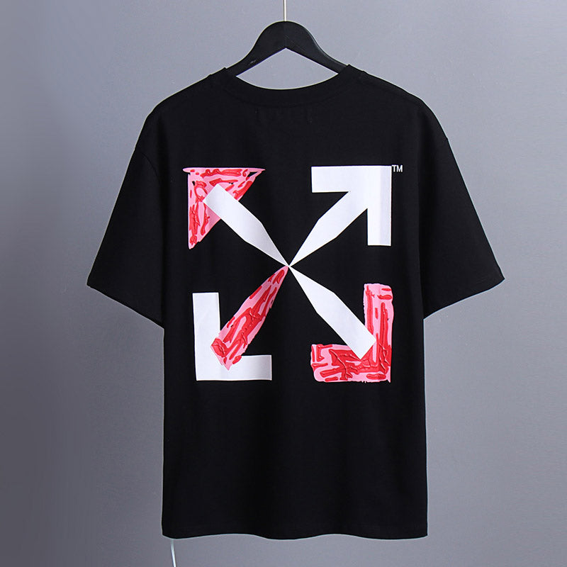 OFF-WHITE "Red Brushstroke" Arrow Graphic T-Shirt
