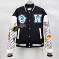 OFF WHITE Logic Patch Varsity Jacket – Loose Fit Streetwear