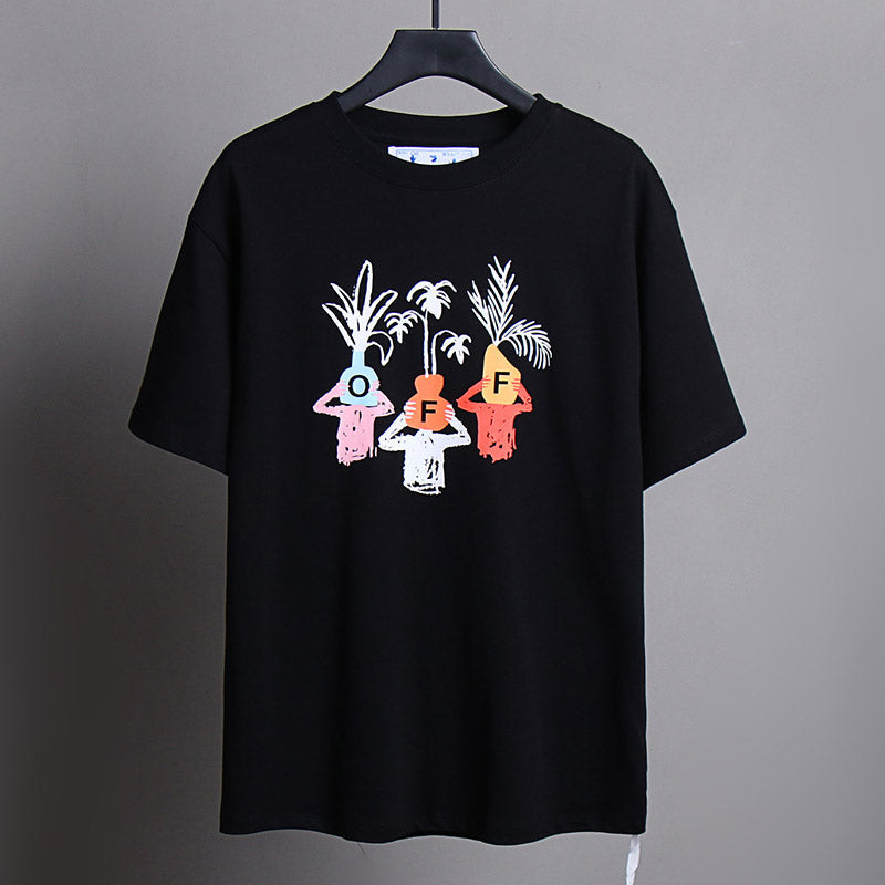 Off-White Cartoon Pattern Printing T-Shirt