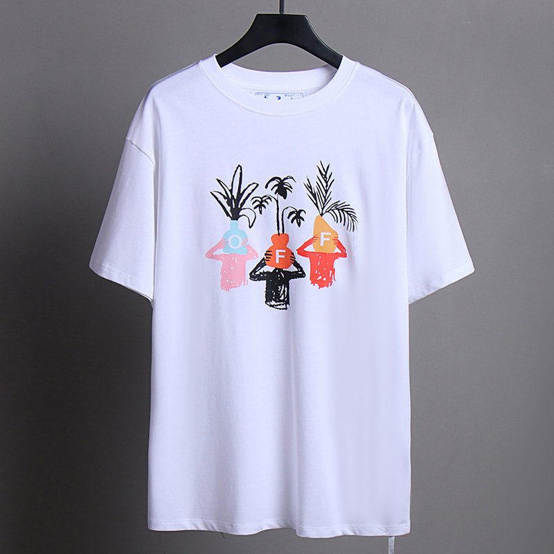 Off-White Cartoon Pattern Printing T-Shirt