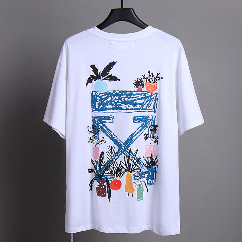 Off-White Cartoon Pattern Printing T-Shirt