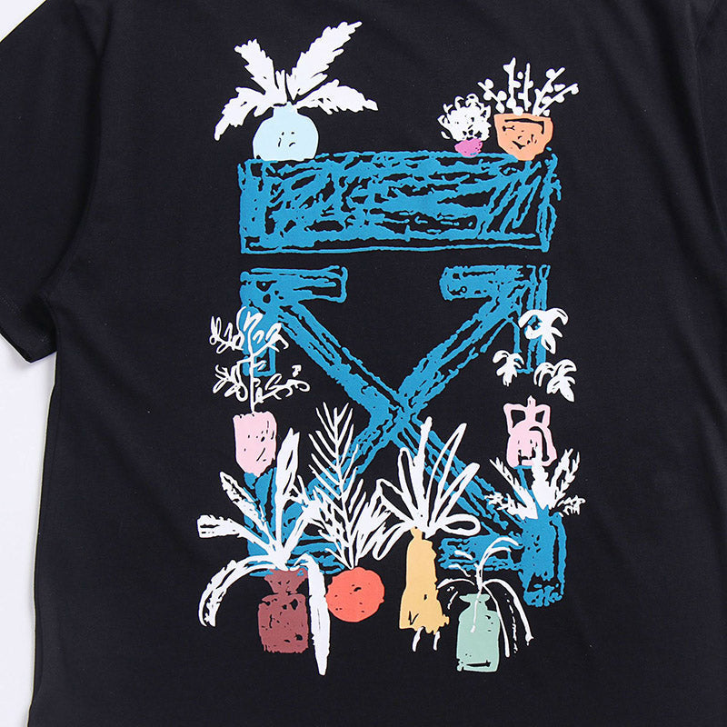 Off-White Cartoon Pattern Printing T-Shirt