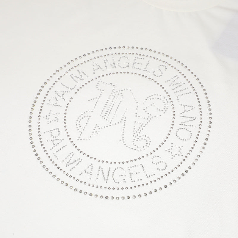 Palm Angels Milano Stud Logo T-Shirt – Off White | 100% Cotton