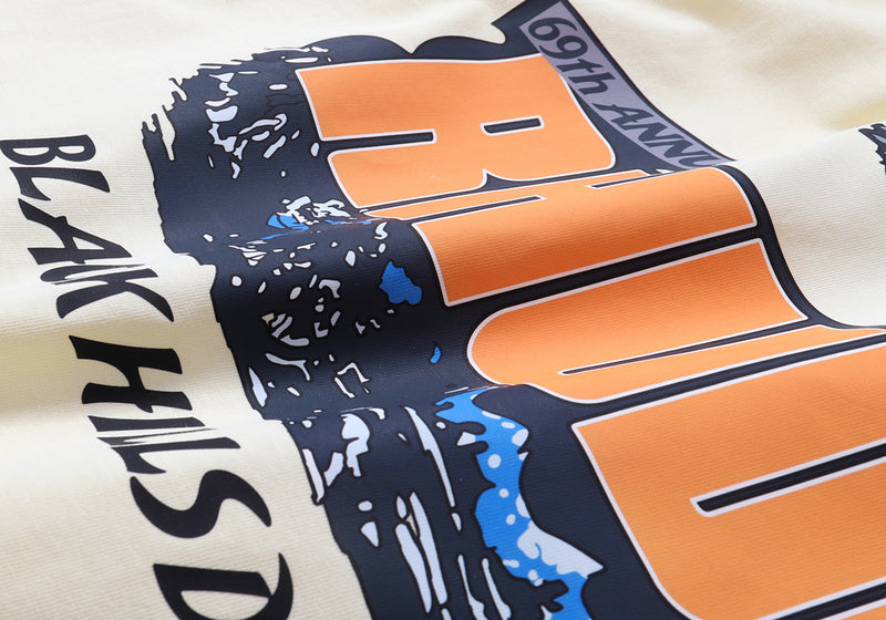 RHUDE Black Hills Rally T-Shirt – White / Apricot / Black