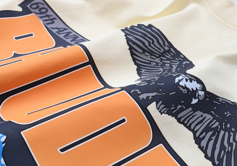 RHUDE Black Hills Rally T-Shirt – White / Apricot / Black