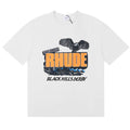 RHUDE Black Hills Rally T-Shirt – White / Apricot / Black