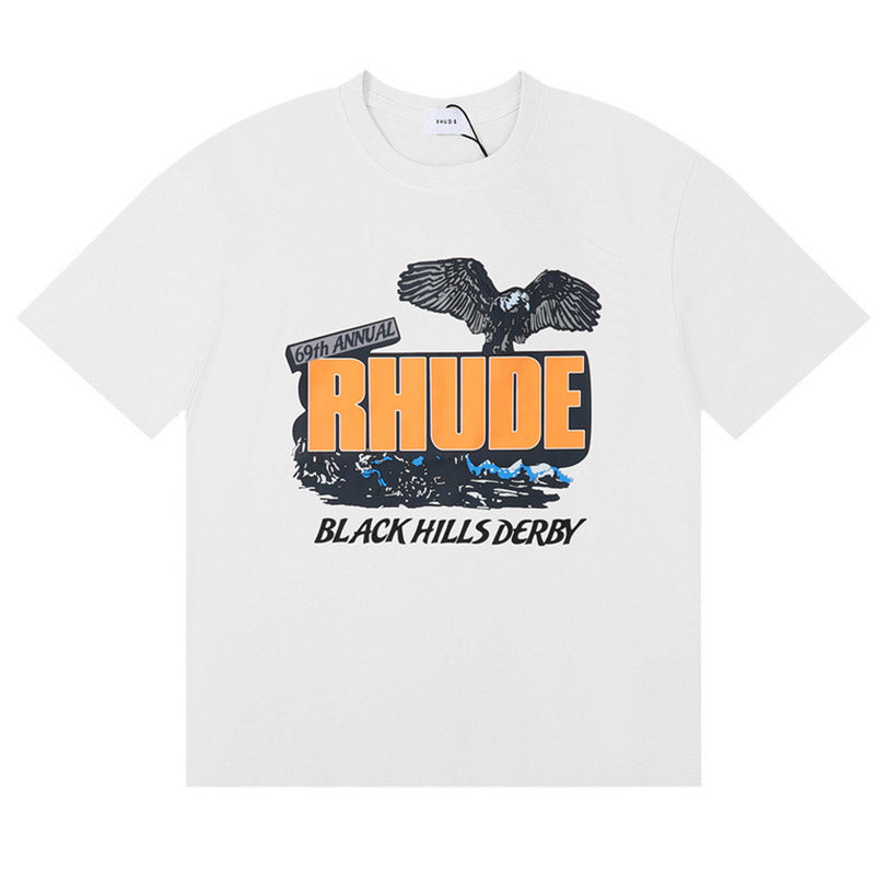 RHUDE Black Hills Rally T-Shirt – White / Apricot / Black