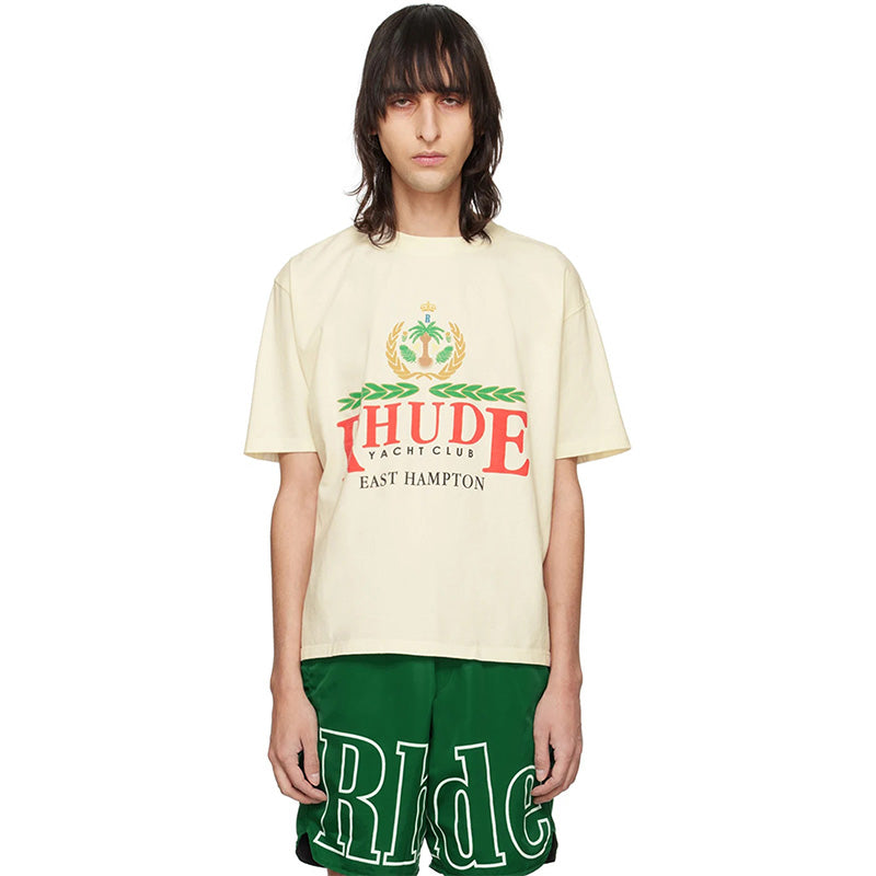 RHUDE East Hampton Crest T-Shirt – Apricot / White / Black