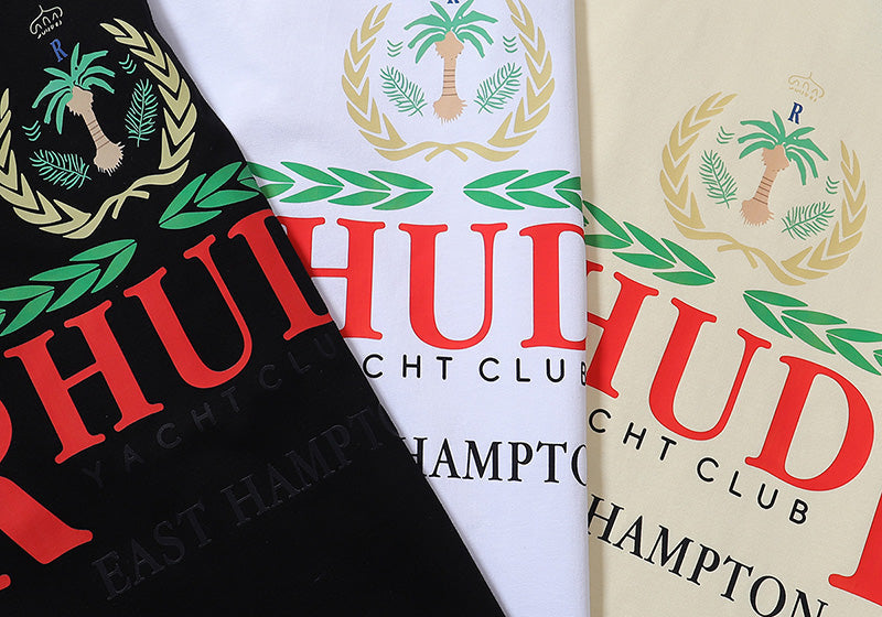 RHUDE East Hampton Crest T-Shirt – Apricot / White / Black