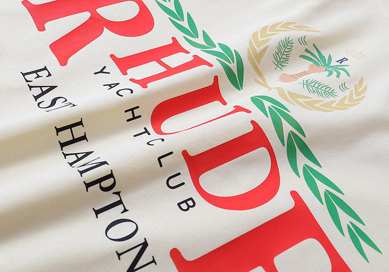 RHUDE East Hampton Crest T-Shirt – Apricot / White / Black