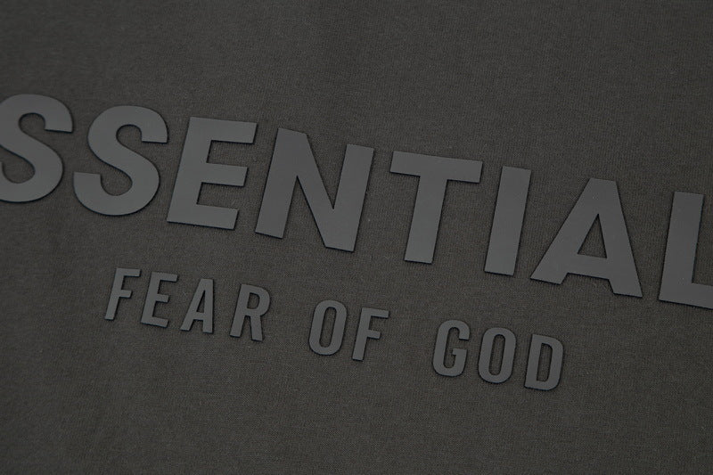 Fear of God Flocked Logo Letter Print Sleeveless T-Shirt – Brown / Grey / Khaki