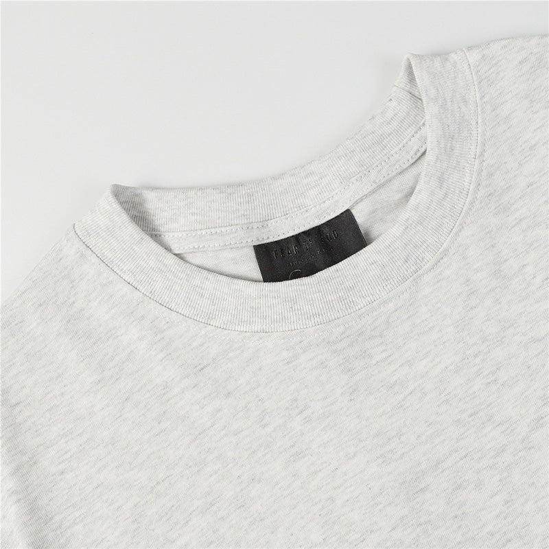 Fear of God Flocked G Letter Pattern T-Shirt – Black / Light Grey / Apricot