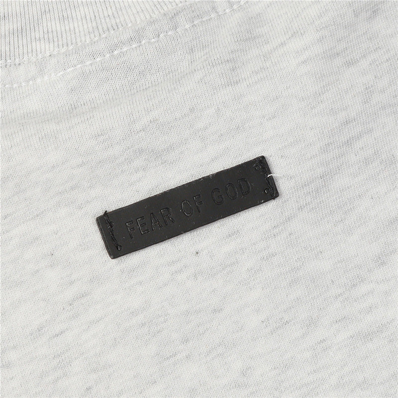 Fear of God Flocked G Letter Pattern T-Shirt – Black / Light Grey / Apricot