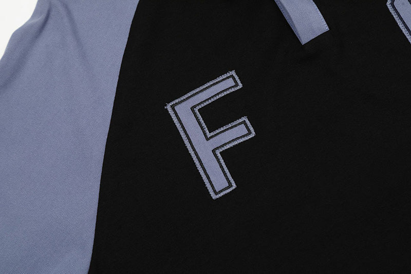 Fear of God Spliced FG Patch Embroidered Polo Shirt – Black / Slate Blue