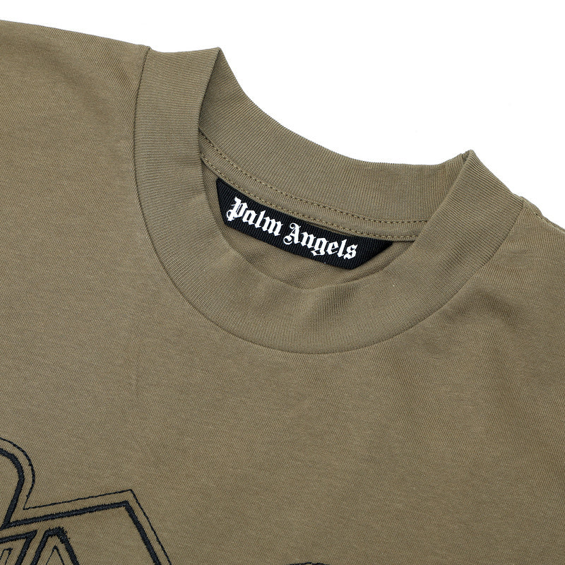 Palm Angels Monogram Statement T-Shirt – Khaki | 100% Cotton