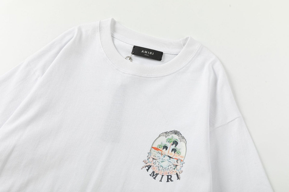 AMIRI Cherub Logo-Print T-Shirt | White & Black