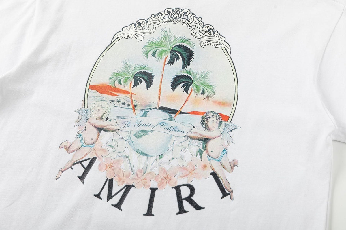 AMIRI Cherub Logo-Print T-Shirt | White & Black