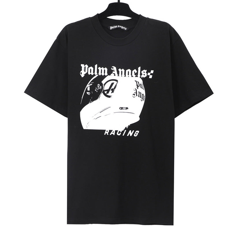 Palm Angels Helmet Print T-Shirt – Dark Red | 100% Cotton