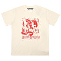 Palm Angels Dragon Monogram T-Shirt – Apricot | 100% Cotton