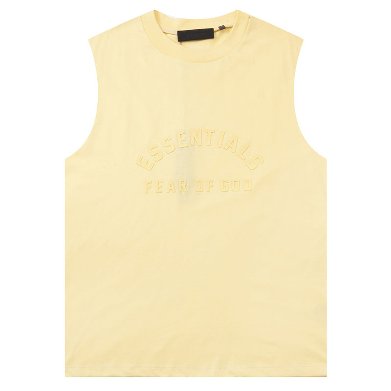 Fear of God Essentials Seal Heavy Sleeveless T-Shirt – Grey / Brown / Yellow / Aqua