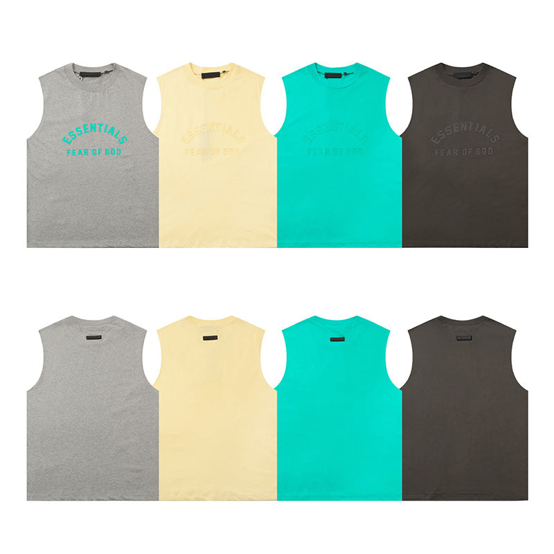 Fear of God Essentials Seal Heavy Sleeveless T-Shirt – Grey / Brown / Yellow / Aqua