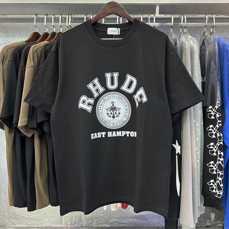 RHUDE East Hampton Catamaran Racing Graphic T-Shirt – Black / Apricot / White