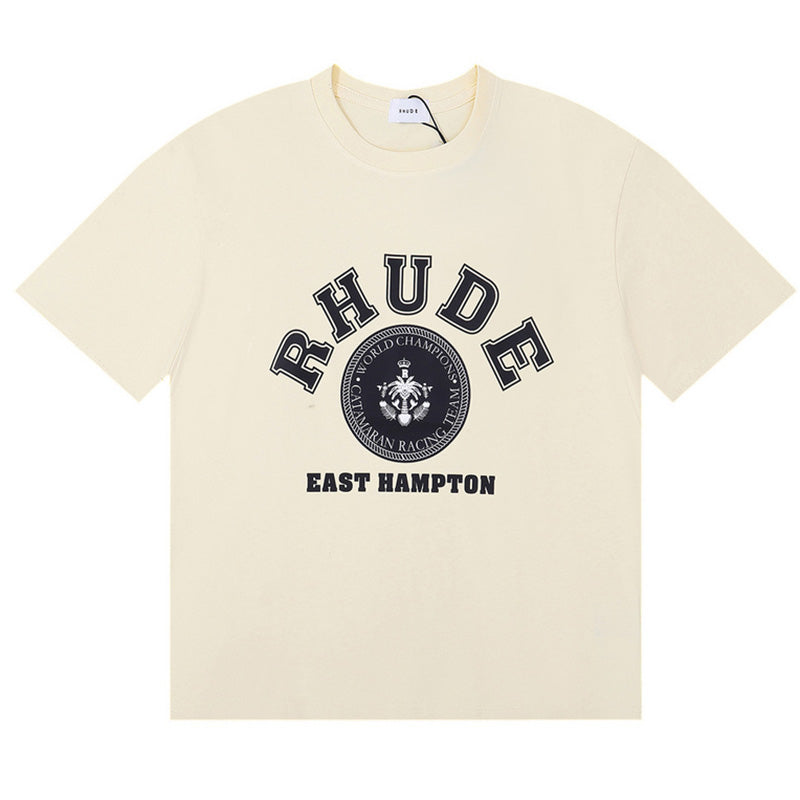 RHUDE East Hampton Catamaran Racing Graphic T-Shirt – Black / Apricot / White