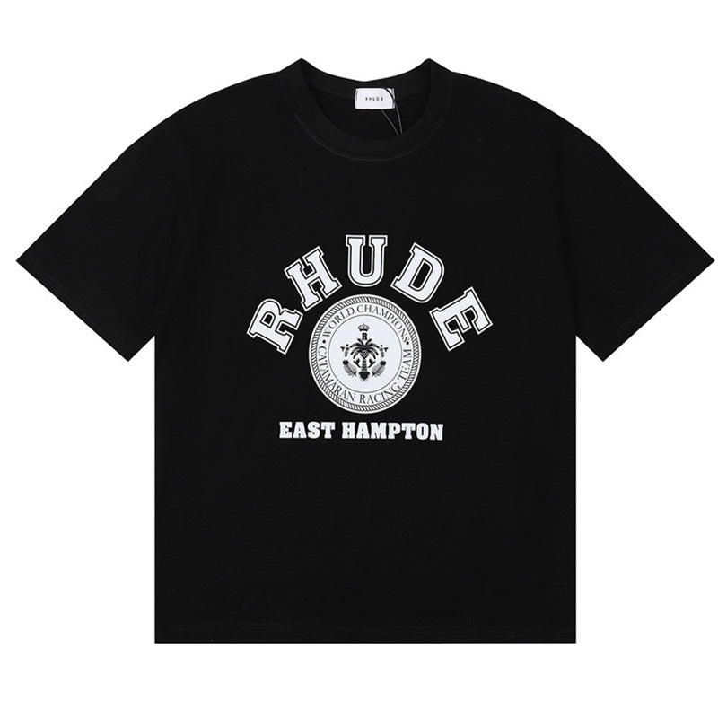 RHUDE East Hampton Catamaran Racing Graphic T-Shirt – Black / Apricot / White