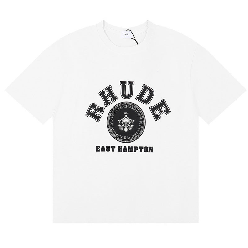 RHUDE East Hampton Catamaran Racing Graphic T-Shirt – Black / Apricot / White
