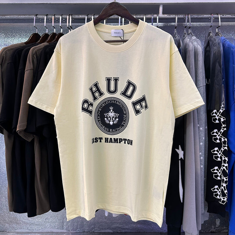 RHUDE East Hampton Catamaran Racing Graphic T-Shirt – Black / Apricot / White