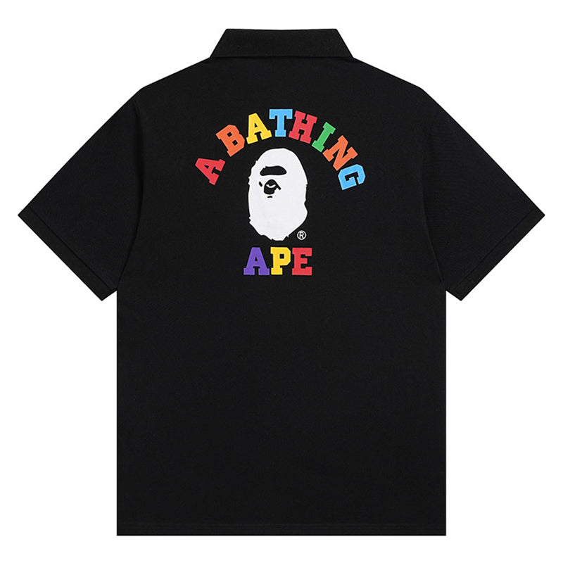BAPE A Bathing Ape Head Logo Polo Shirt