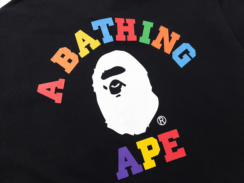 BAPE A Bathing Ape Head Logo Polo Shirt