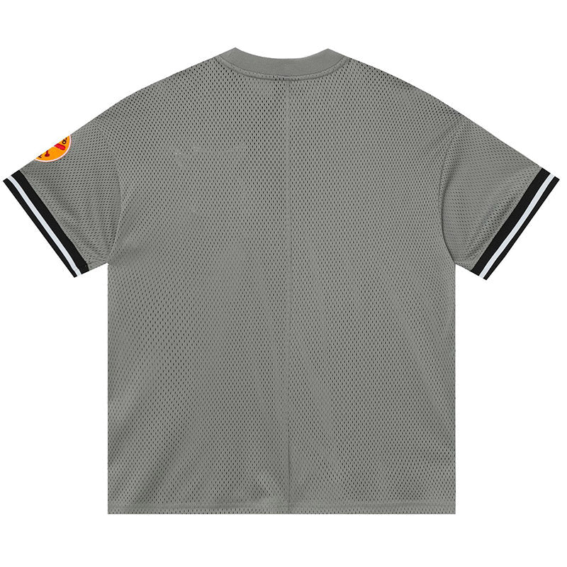 Fear of God Mesh Away Baseball Short Sleeve Jersey – Grey / Black