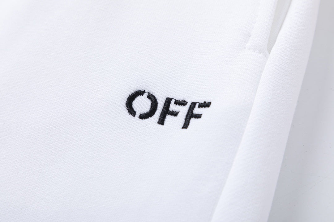 OFF-WHITE Wave Diag Track Shorts – Cotton Drawstring