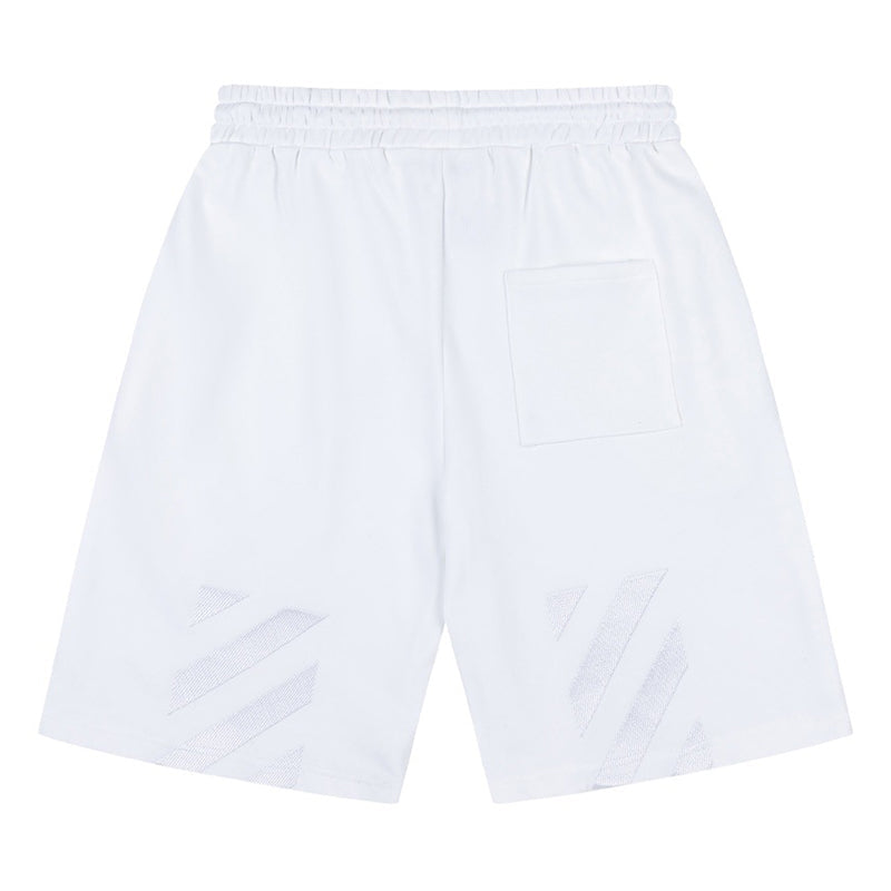 OFF-WHITE Wave Diag Track Shorts – Cotton Drawstring